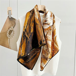 MaraSilk Pure Mulberry Silk Scarf - Square Jacquard MS484