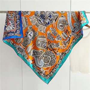 MaraSilk Pure Mulberry Silk Scarf - Square Jacquard MS484 41" x 41" MS48402