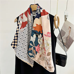 MaraSilk Pure Mulberry Silk Scarf - Square Jacquard MS489