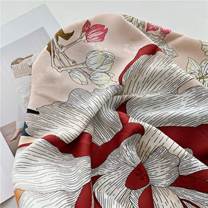 MaraSilk Pure Mulberry Silk Scarf - Square Jacquard MS489