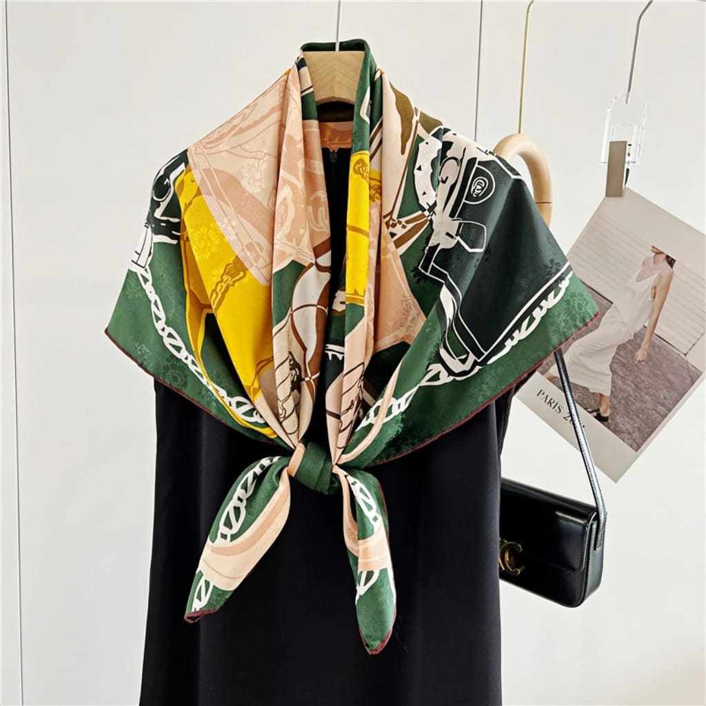 MaraSilk Pure Mulberry Silk Scarf - Square Jacquard MS489