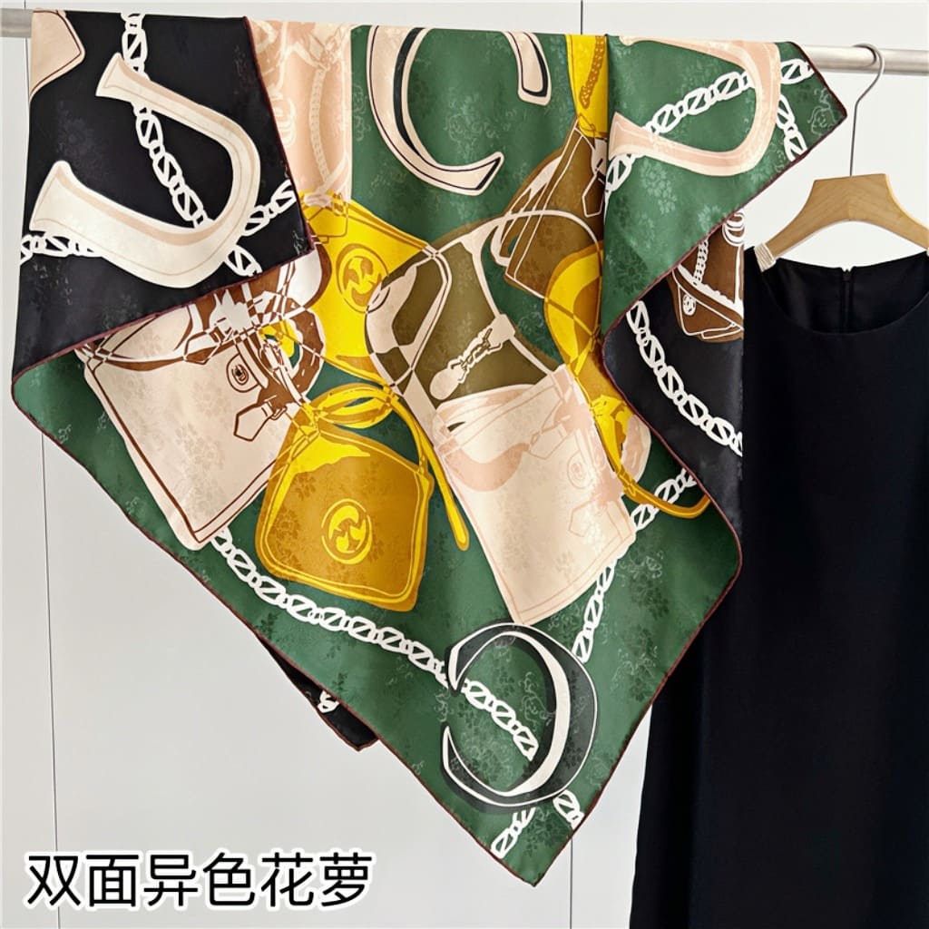 MaraSilk Pure Mulberry Silk Scarf - Square Jacquard MS489