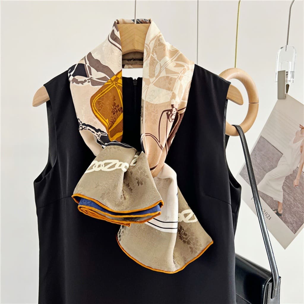 MaraSilk Pure Mulberry Silk Scarf - Square Jacquard MS489