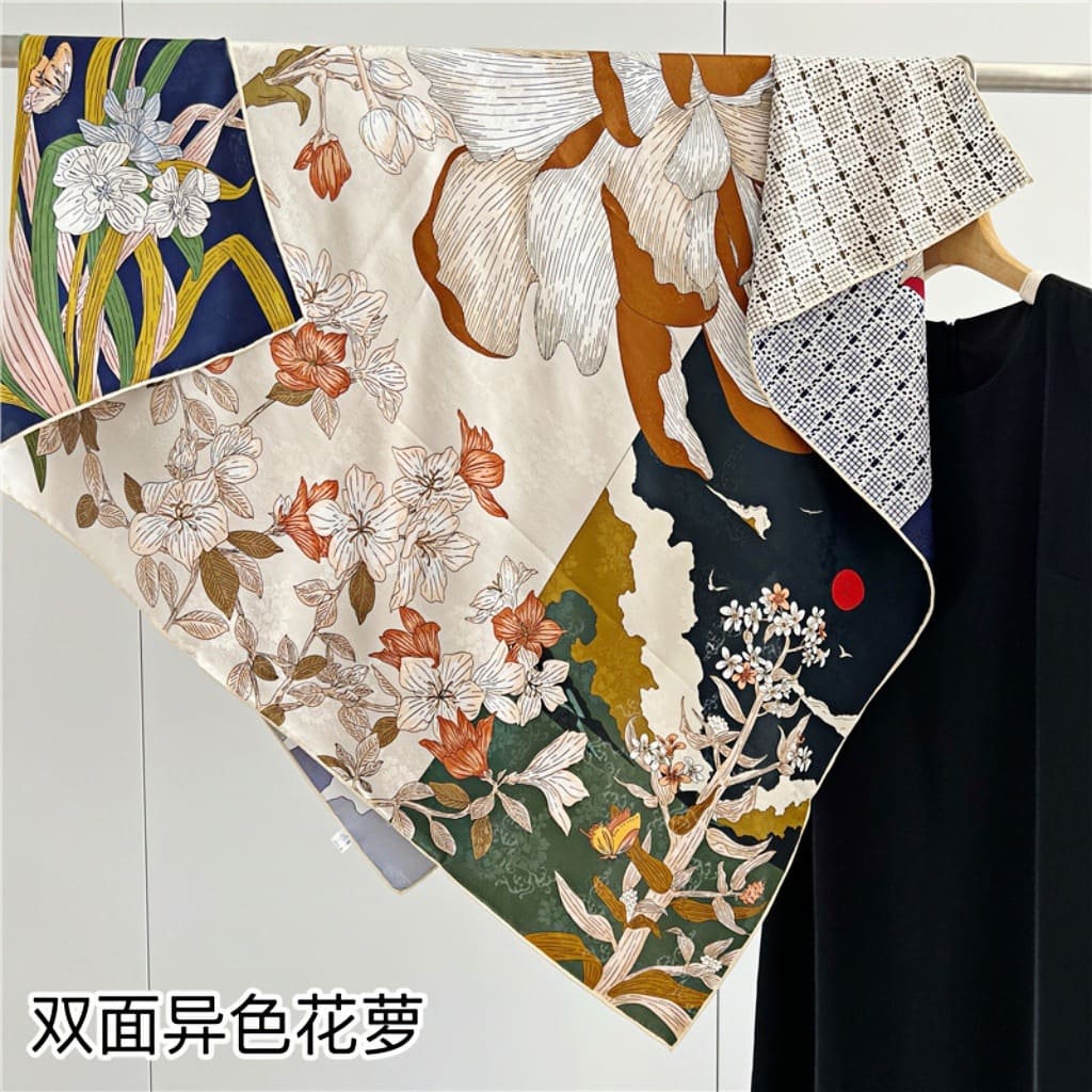 MaraSilk Pure Mulberry Silk Scarf - Square Jacquard MS489