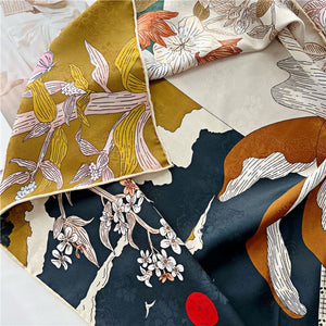 MaraSilk Pure Mulberry Silk Scarf - Square Jacquard MS489