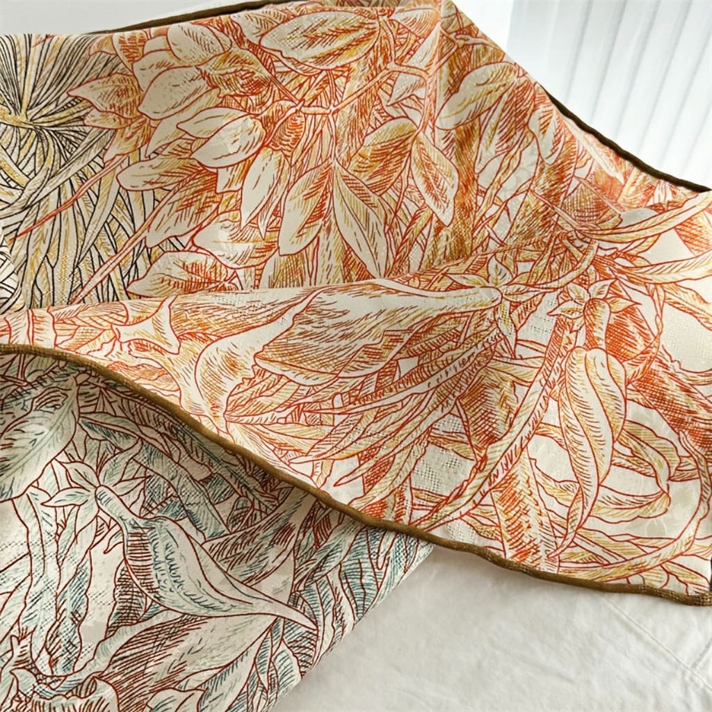 MaraSilk Pure Mulberry Silk Scarf - Square Jacquard MS492