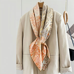 MaraSilk Pure Mulberry Silk Scarf - Square Jacquard MS492