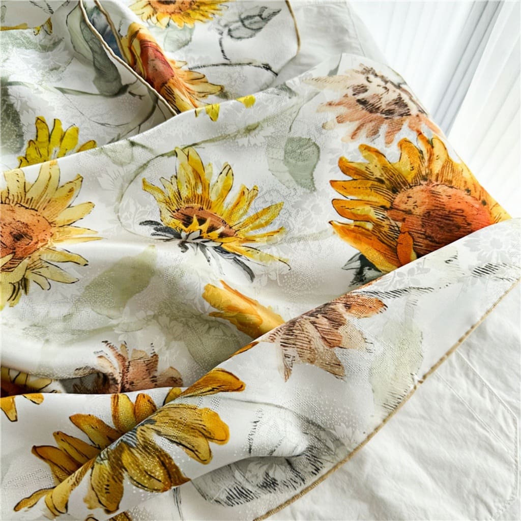 MaraSilk Pure Mulberry Silk Scarf - Square Jacquard MS494