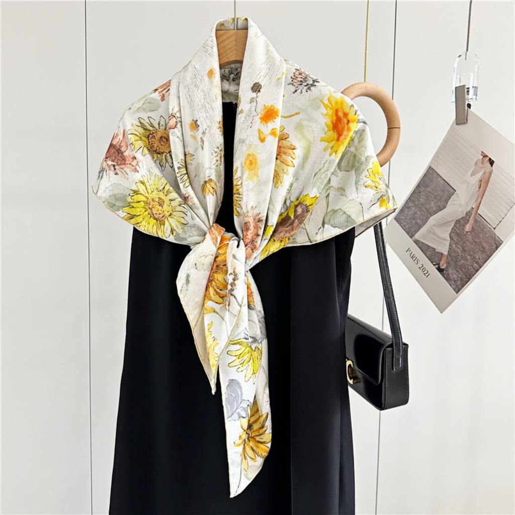 MaraSilk Pure Mulberry Silk Scarf - Square Jacquard MS494 41" x 41" MS49401