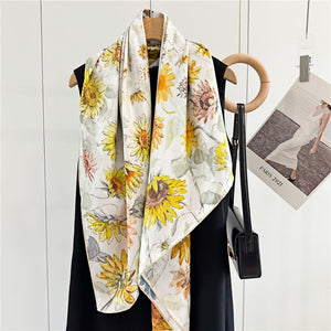 MaraSilk Pure Mulberry Silk Scarf - Square Jacquard MS494