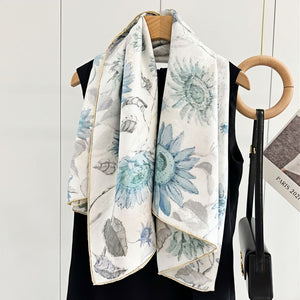 MaraSilk Pure Mulberry Silk Scarf - Square Jacquard MS494