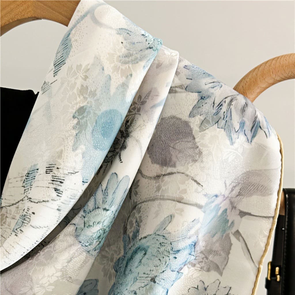 MaraSilk Pure Mulberry Silk Scarf - Square Jacquard MS494