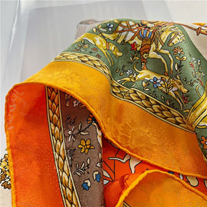 MaraSilk Pure Mulberry Silk Scarf - Square Jacquard MS499