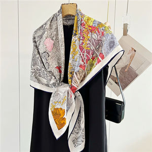 MaraSilk Pure Mulberry Silk Scarf - Square Jacquard MS499