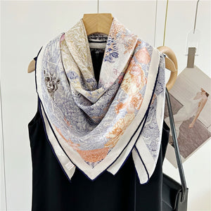 MaraSilk Pure Mulberry Silk Scarf - Square Jacquard MS499