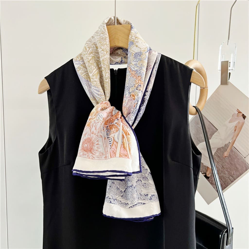 MaraSilk Pure Mulberry Silk Scarf - Square Jacquard MS499