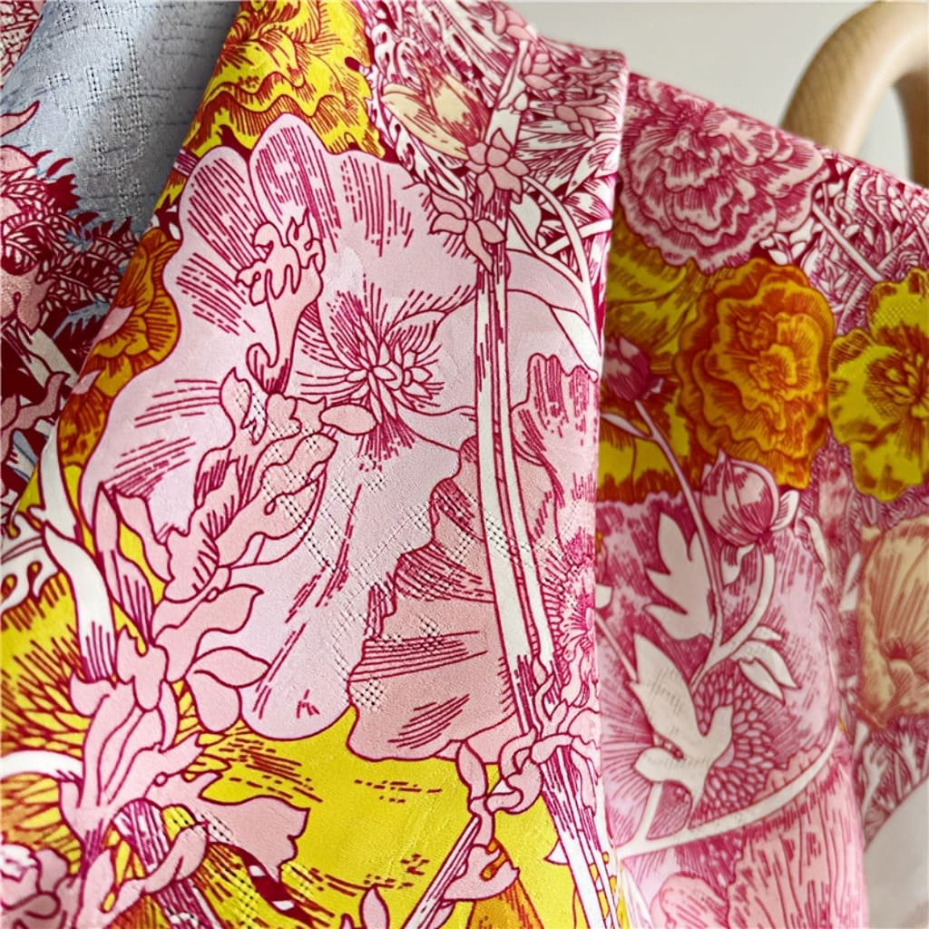 MaraSilk Pure Mulberry Silk Scarf - Square Jacquard MS499