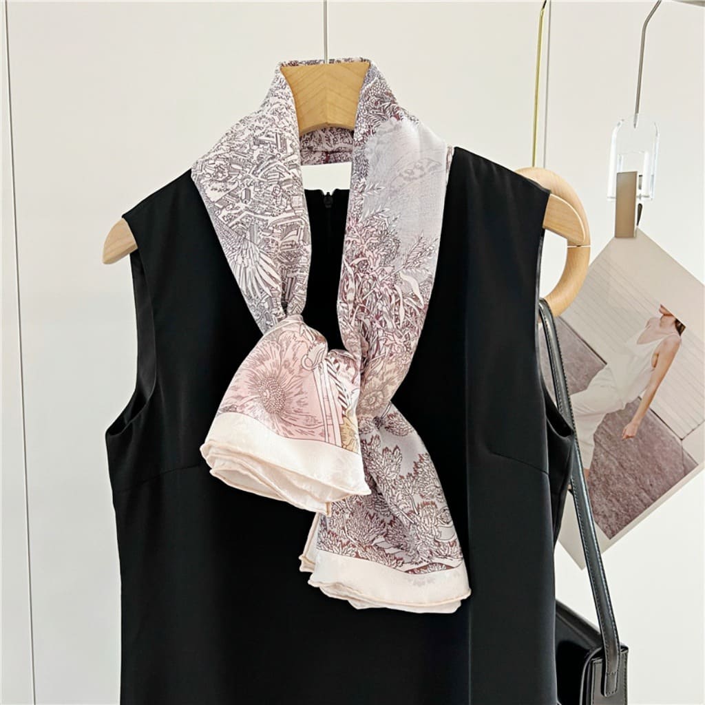 MaraSilk Pure Mulberry Silk Scarf - Square Jacquard MS499