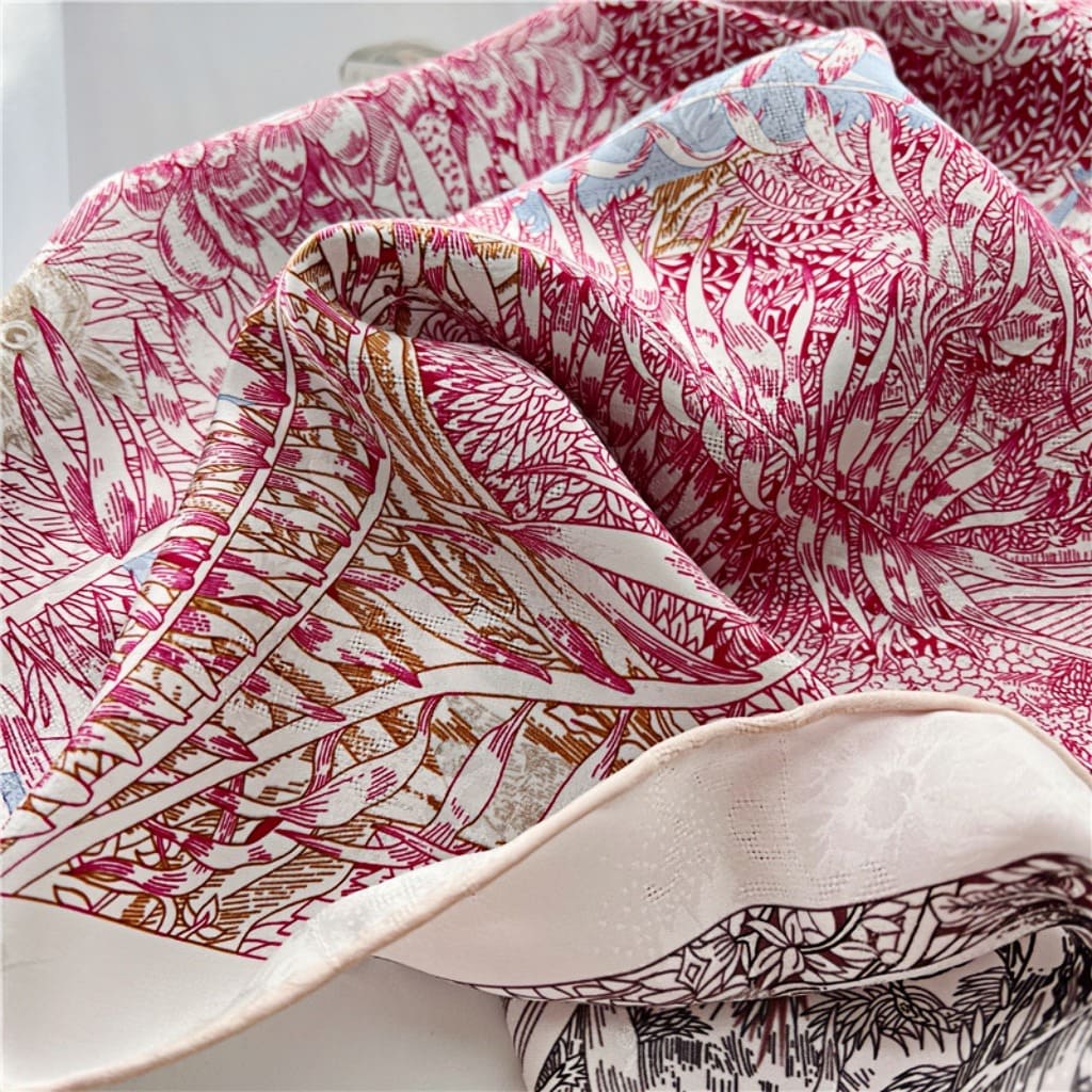 MaraSilk Pure Mulberry Silk Scarf - Square Jacquard MS499