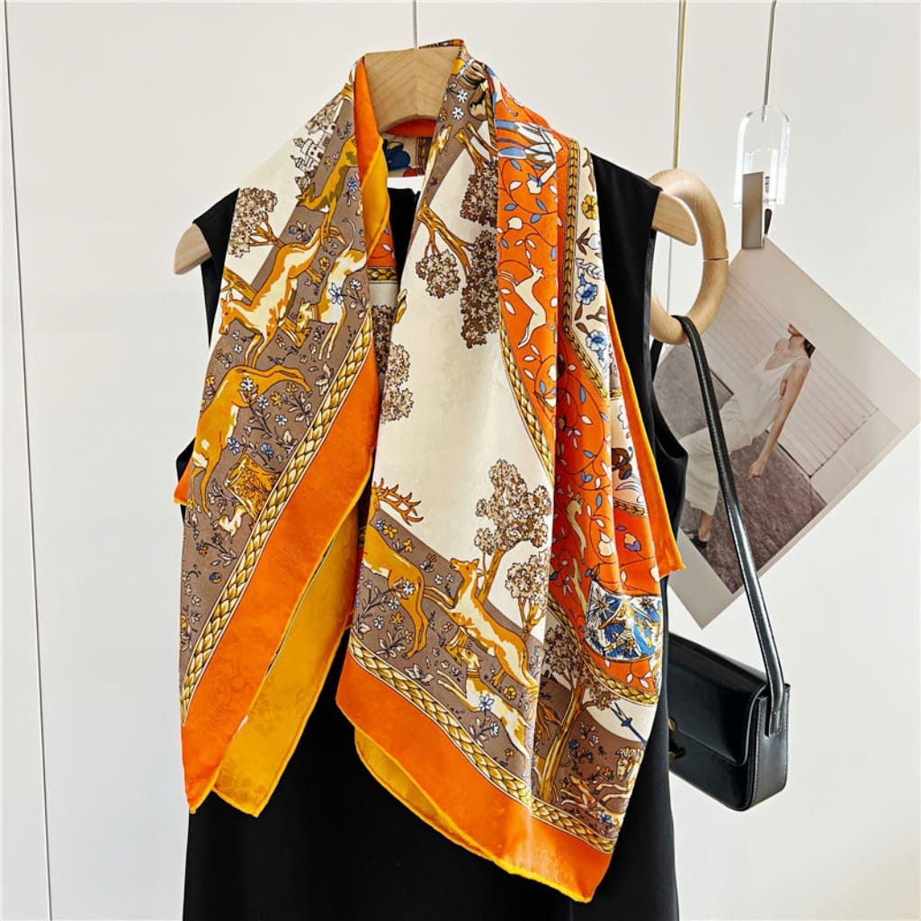 MaraSilk Pure Mulberry Silk Scarf - Square Jacquard MS499