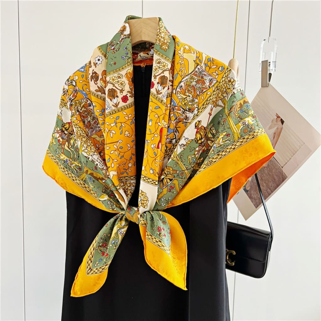 MaraSilk Pure Mulberry Silk Scarf - Square Jacquard MS499