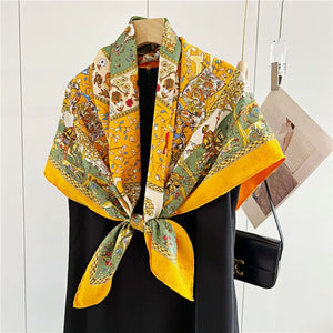 MaraSilk Pure Mulberry Silk Scarf - Square Jacquard MS499