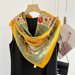 MaraSilk Pure Mulberry Silk Scarf - Square Jacquard MS499