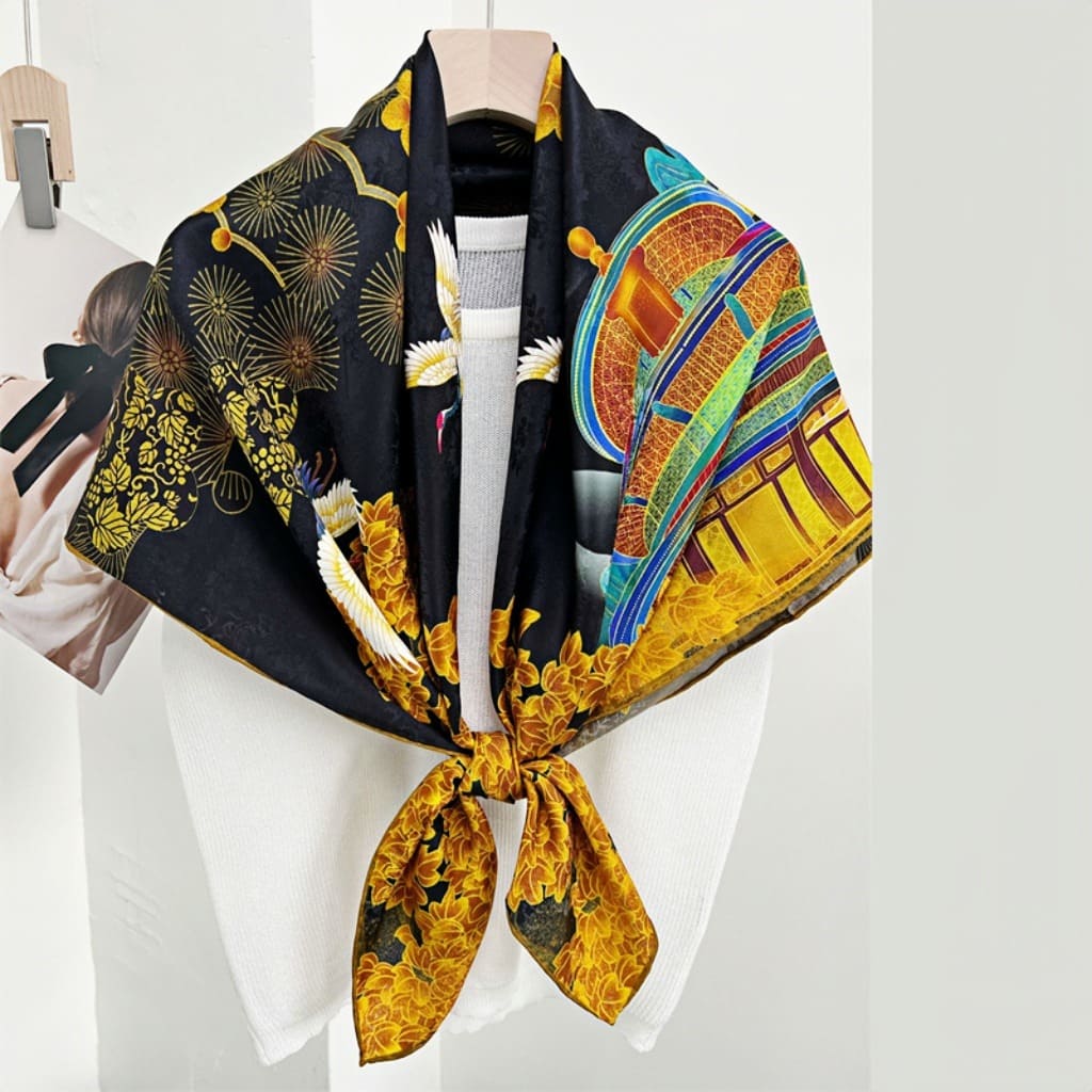 MaraSilk Pure Mulberry Silk Scarf - Square Jacquard MS500