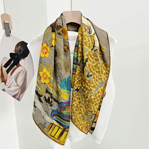 MaraSilk Pure Mulberry Silk Scarf - Square Jacquard MS500