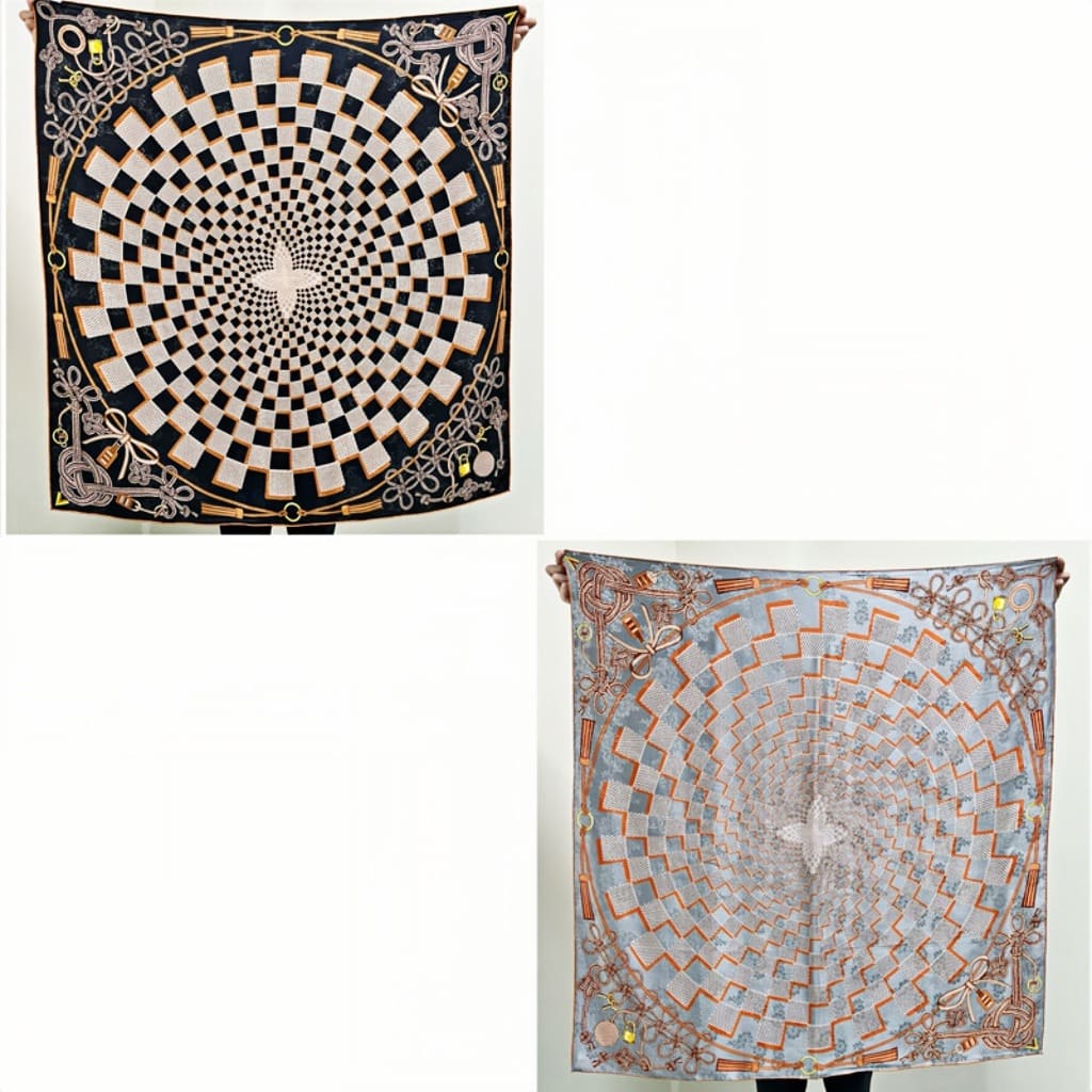 MaraSilk Pure Mulberry Silk Scarf - Square Jacquard MS500 41" x 41" MS50005