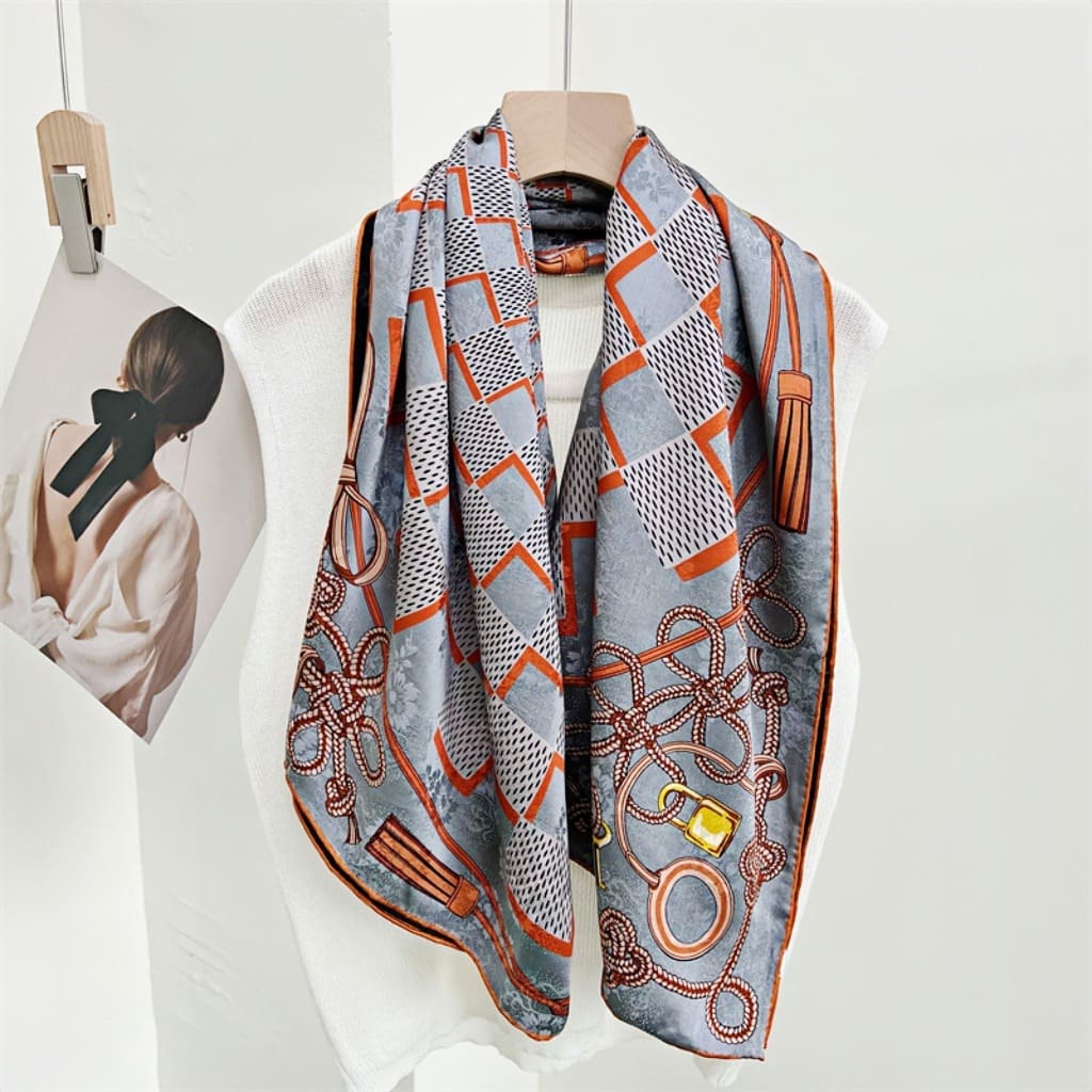 MaraSilk Pure Mulberry Silk Scarf - Square Jacquard MS500