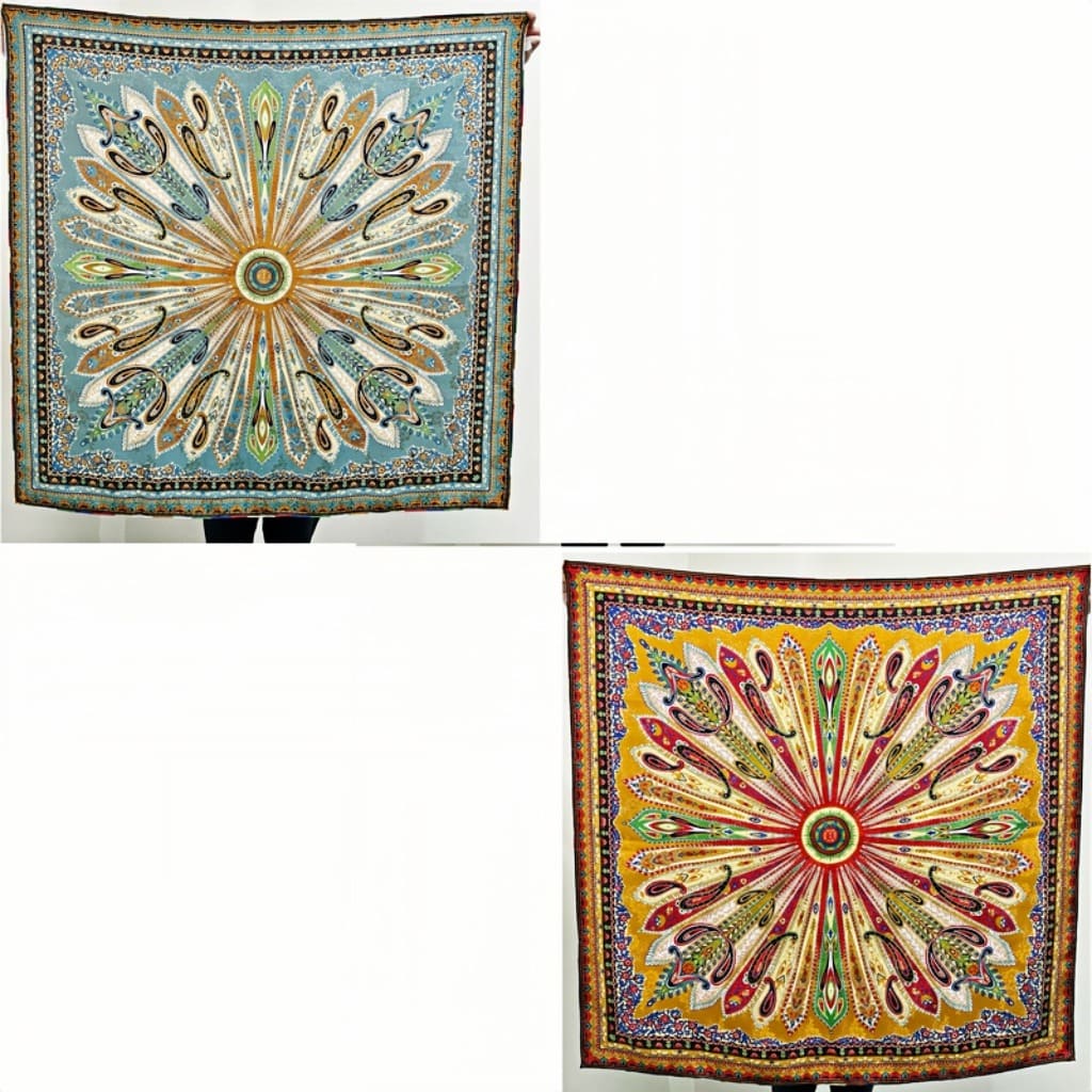 MaraSilk Pure Mulberry Silk Scarf - Square Jacquard MS500 41" x 41" MS50002