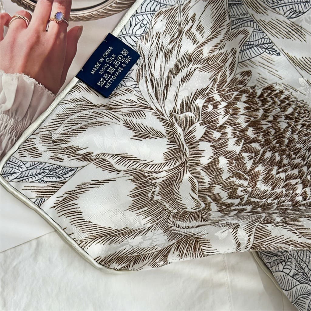 MaraSilk Pure Mulberry Silk Scarf - Square Jacquard MS504