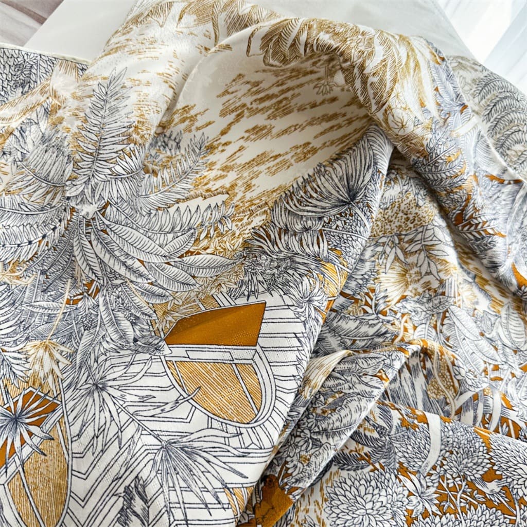 MaraSilk Pure Mulberry Silk Scarf - Square Jacquard MS504