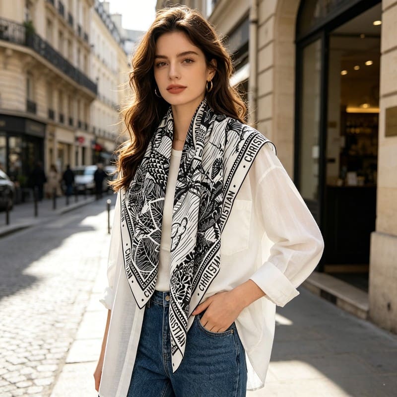 MaraSilk Pure Mulberry Silk Scarf - Square Twill MS349