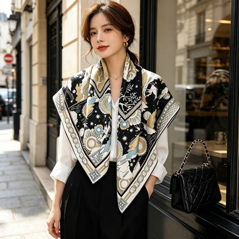 MaraSilk Pure Mulberry Silk Scarf - Square Twill MS358