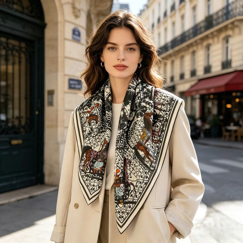 MaraSilk Pure Mulberry Silk Scarf - Square Twill MS835