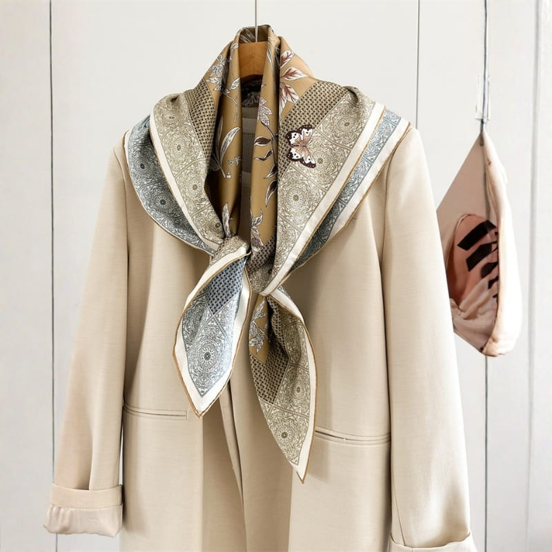 MaraSilk Pure Mulberry Silk Scarf - Square Twill MS849