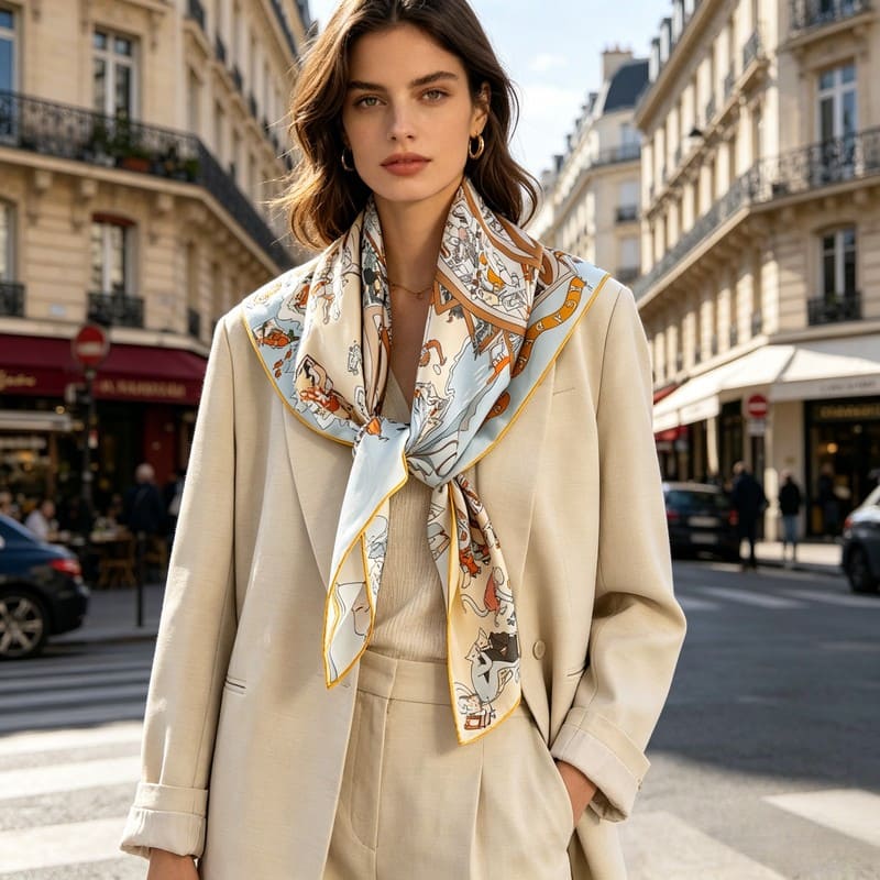 MaraSilk Pure Mulberry Silk Scarf - Square Twill MS858