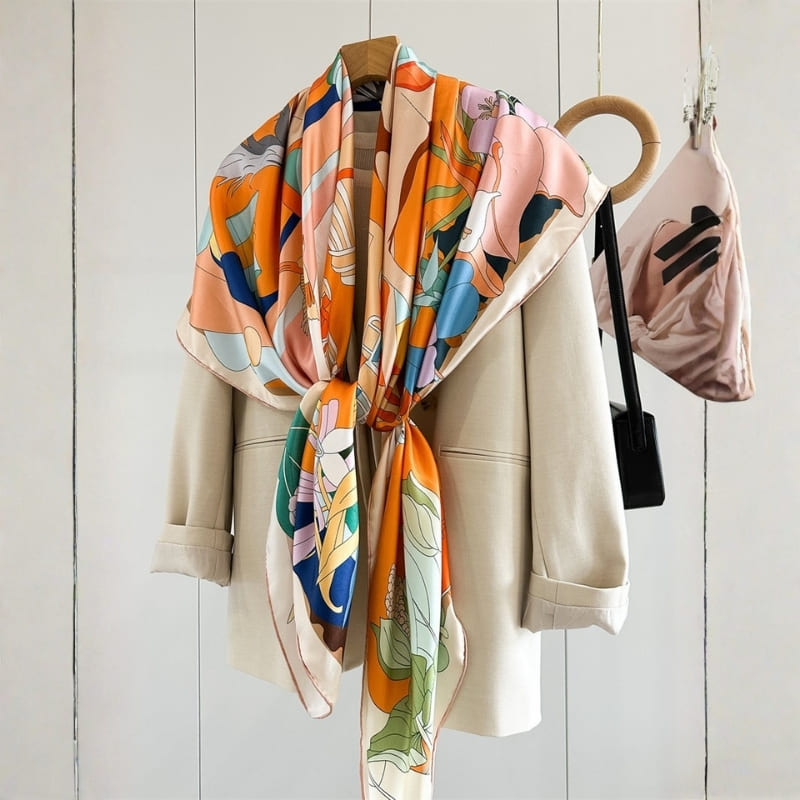 MaraSilk Pure Mulberry Silk Scarf - Square Twill MS876 53" x 53" MS87601