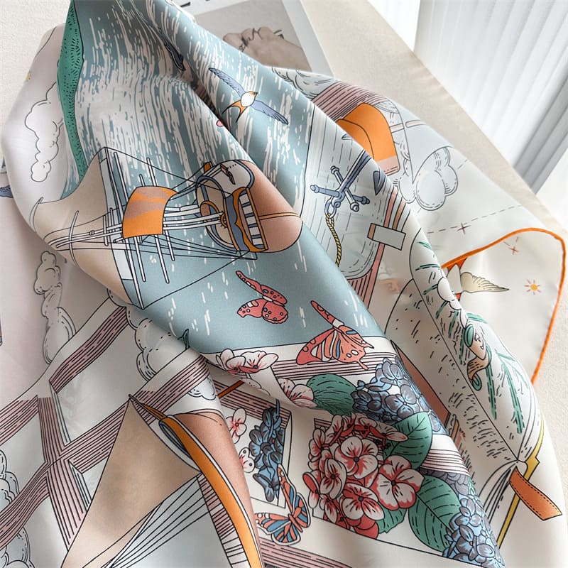 MaraSilk Pure Mulberry Silk Scarf - Square Twill MS934