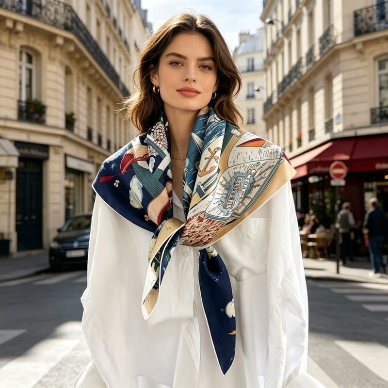 MaraSilk Pure Mulberry Silk Scarf - Square Twill MS938