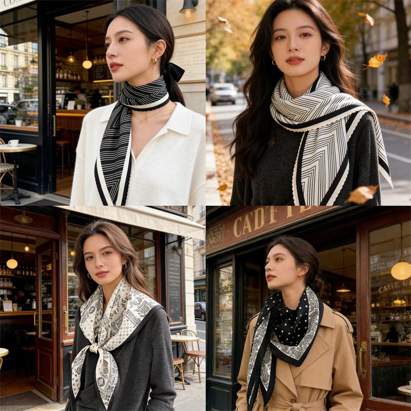 MaraSilk Pure Mulberry Silk Scarf - Triangle Twill MS955