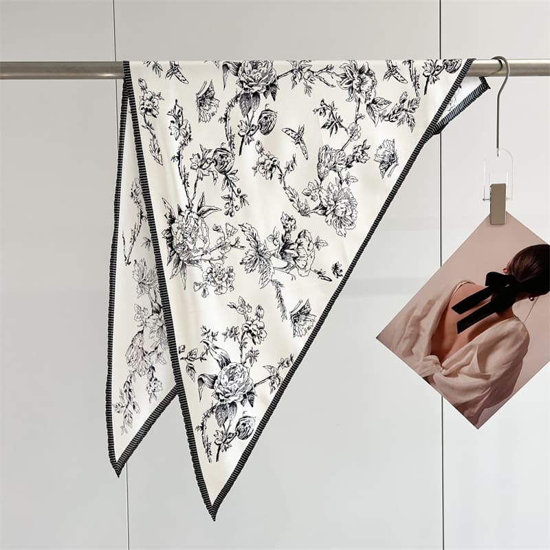 MaraSilk Pure Mulberry Silk Scarf - Triangle Twill MS955 51" x 33" x 33" MS95506