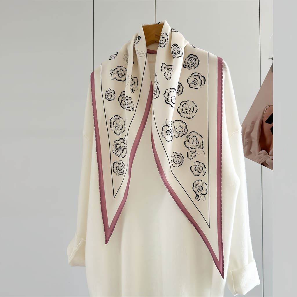 MaraSilk Pure Mulberry Silk-Wool Scarf - Diamond MS812