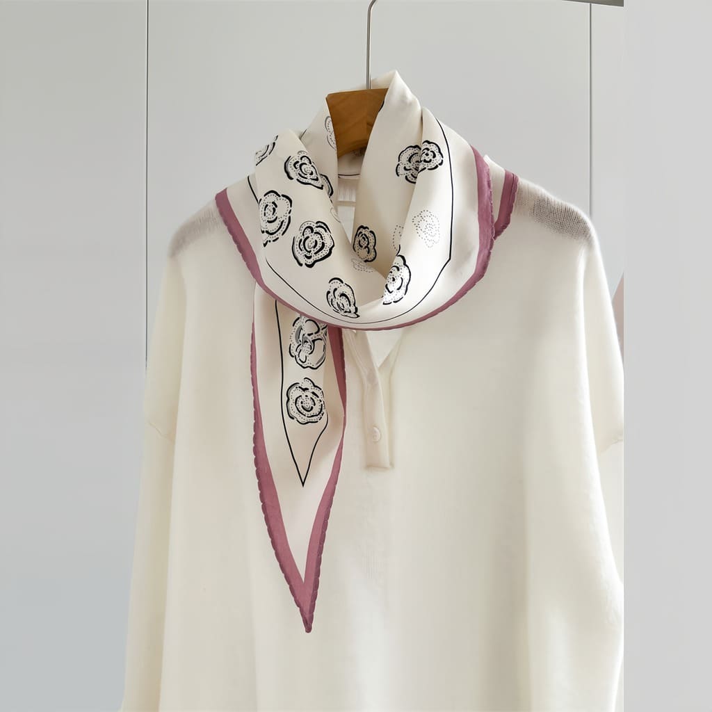 MaraSilk Pure Mulberry Silk-Wool Scarf - Diamond MS812