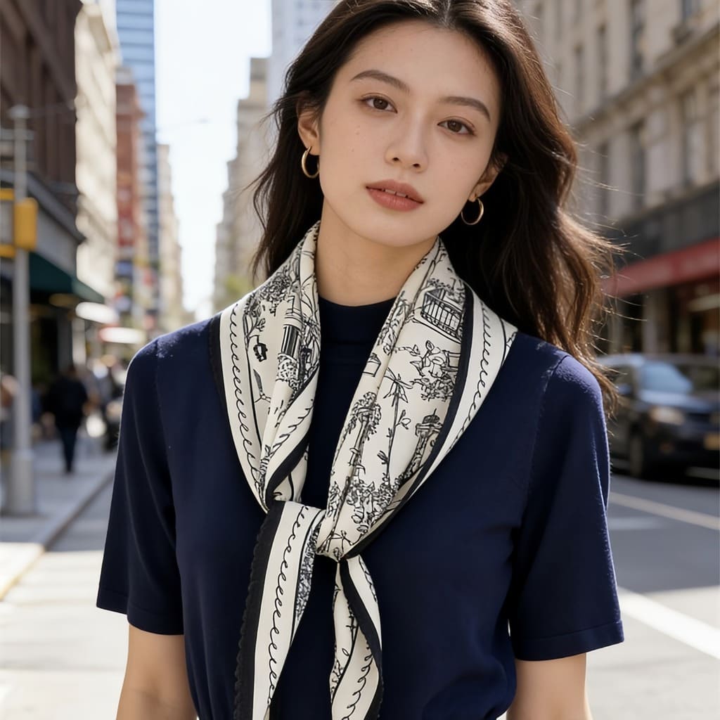 MaraSilk Pure Mulberry Silk-Wool Scarf - Diamond MS812