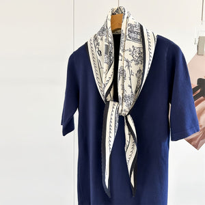 MaraSilk Pure Mulberry Silk-Wool Scarf - Diamond MS812