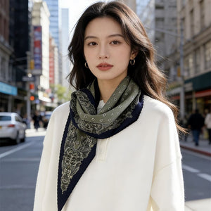 MaraSilk Pure Mulberry Silk-Wool Scarf - Diamond MS812