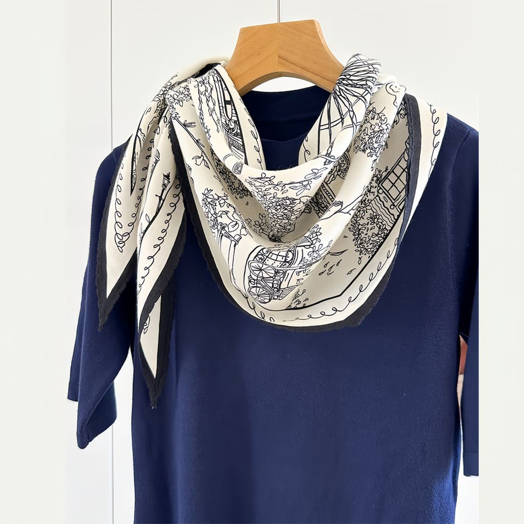 MaraSilk Pure Mulberry Silk-Wool Scarf - Diamond MS812